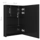 LED шкаф с огледало за баня, блестящо черно, 50x13x70 см