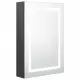 LED шкаф с огледало за баня, сив, 50x13x70 см