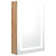 LED шкаф с огледало за баня, цвят дъб, 50x13x70 см