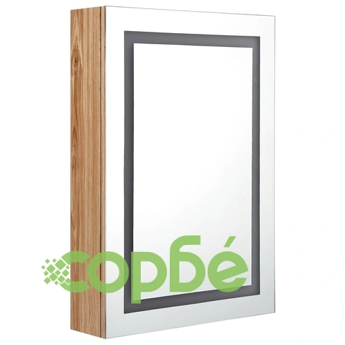LED шкаф с огледало за баня, цвят дъб, 50x13x70 см ➤ топ цена ➤ sorbe.bg
