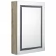 LED шкаф с огледало за баня, цвят дъб, 50x13x70 см