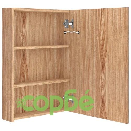 LED шкаф с огледало за баня, цвят дъб, 50x13x70 см ➤ топ цена ➤ sorbe.bg