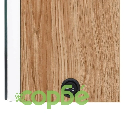 LED шкаф с огледало за баня, бяло и цвят дъб, 50x13x70 см ➤ топ цена ➤ sorbe.bg