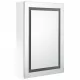 LED шкаф с огледало за баня, блестящо бяло, 50x13x70 см