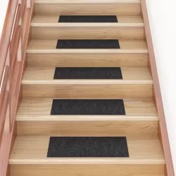 Самозалепващи стелки за стълби, 15 бр, 60x25 см, черни
