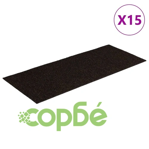 Изтривалки за стълби, самозалепващи се, 15 бр., 60x25 см, тъмнокафяви, правоъгълни ➤ топ цена ➤ sorbe.bg