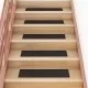 Самозалепващи стелки за стълби, 15 бр, 76x20 см, кафяви