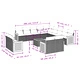 Градински диван с възглавници, 14 части, черен, полиратан