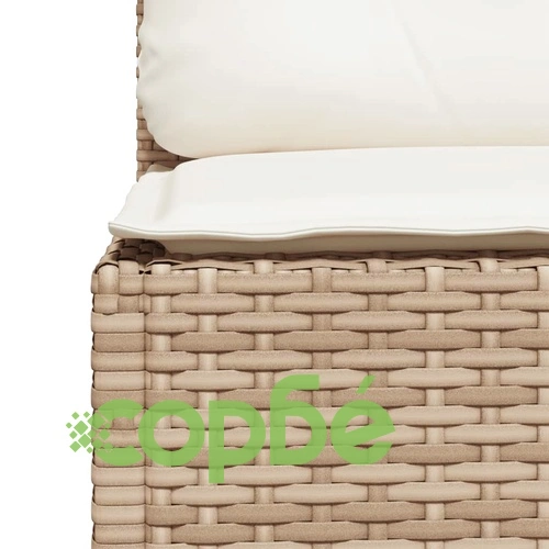 Градински комплект диван с възглавници 5 части бежов полиратан ➤ топ цена ➤ sorbe.bg