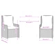 Градински комплект с възглавници, 3 части, бежов, полиратан