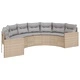 Градински диван от 2 части полукръгъл бежов полиратан