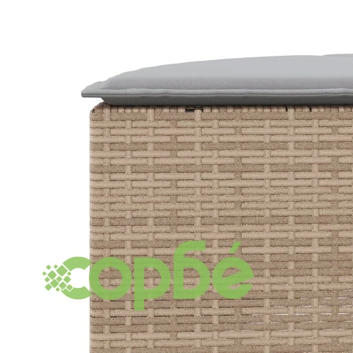 Градински диван от 2 части полукръгъл бежов полиратан ➤ топ цена ➤ sorbe.bg