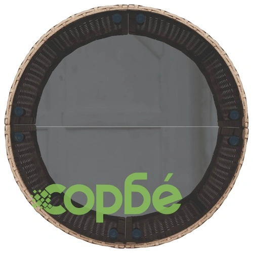 Градински диван от 3 части полукръгъл бежов полиратан ➤ топ цена ➤ sorbe.bg