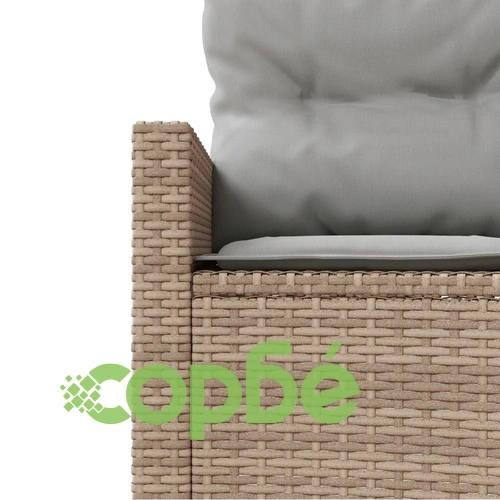 Градински диван от 3 части полукръгъл бежов полиратан ➤ топ цена ➤ sorbe.bg