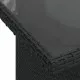 Градински комплект с възглавници, 5 части, черен полиратан