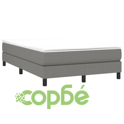 Боксспринг легло с матрак, тъмносиво, 120x190 см, плат ➤ топ цена ➤ sorbe.bg