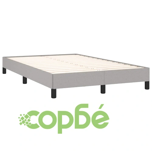 Боксспринг легло с матрак, светлосиво, 120x190 см, плат ➤ топ цена ➤ sorbe.bg