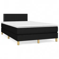 Боксспринг легло с матрак, черно, 120x190 см, плат