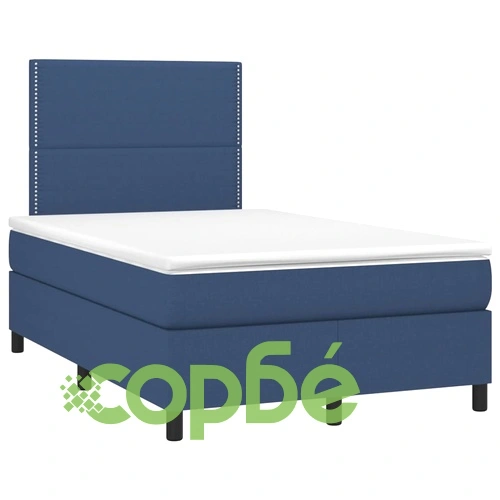 Боксспринг легло с матрак, синьо, 120x190 см, плат ➤ топ цена ➤ sorbe.bg