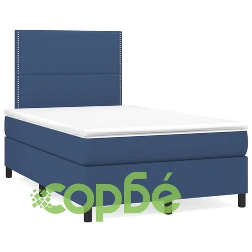 Боксспринг легло с матрак, синьо, 120x190 см, плат ➤ топ цена ➤ sorbe.bg