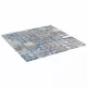 Плочки тип мозайка, 11 бр, сиво и синьо, 30х30 см, стъкло