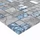 Плочки тип мозайка, 22 бр, сиво и синьо, 30х30 см, стъкло