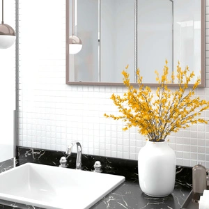 Плочки тип мозайка, 22 бр, бяло, 30х30 см, стъкло