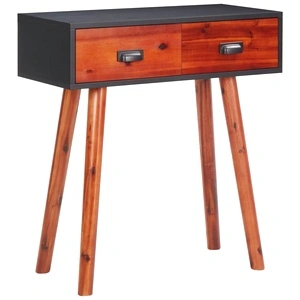 Конзолна маса, 70x30x75 cм, акациево дърво масив и МДФ