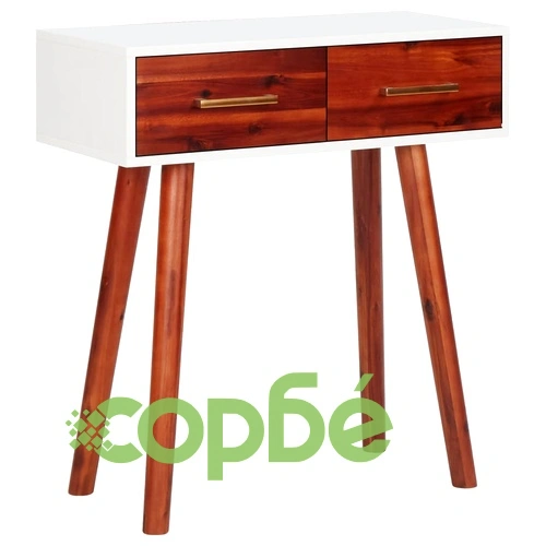 Конзолна маса, 70x30x75 cм, акациево дърво масив и МДФ ➤ топ цена ➤ sorbe.bg