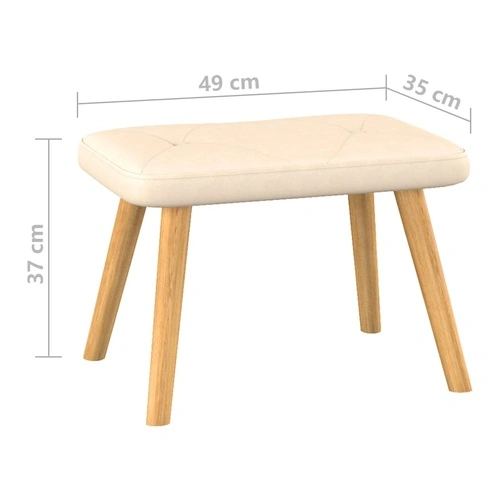 Релаксиращ стол с табуретка, кремав, плат ➤ топ цена ➤ sorbe.bg