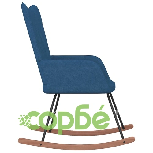 Люлеещ се стол, син, текстил ➤ топ цена ➤ sorbe.bg