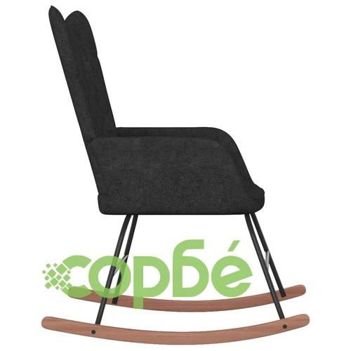 Люлеещ се стол, черен, текстил ➤ топ цена ➤ sorbe.bg
