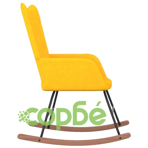 Люлеещ се стол, горчица, текстил ➤ топ цена ➤ sorbe.bg