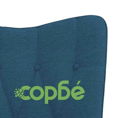 Люлеещ се стол с табуретка, син, плат ➤ топ цена ➤ sorbe.bg