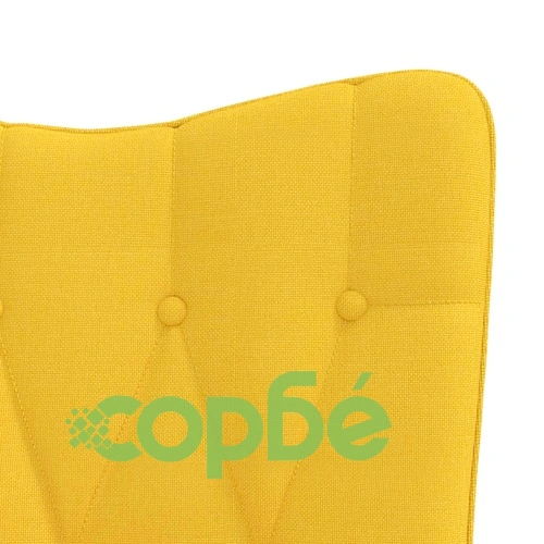 Люлеещ се стол с табуретка, горчица жълто, плат ➤ топ цена ➤ sorbe.bg