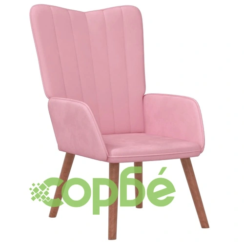 Релаксиращ стол, розов, кадифе ➤ топ цена ➤ sorbe.bg