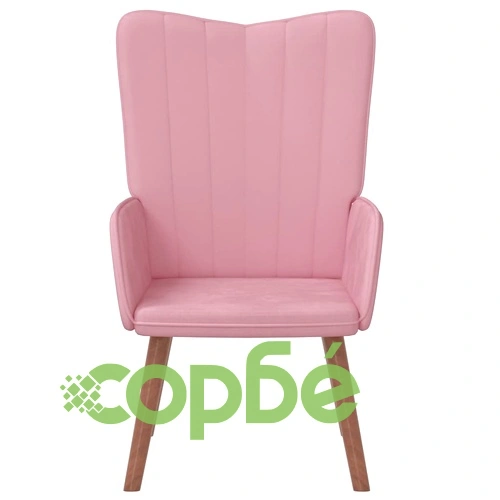 Релаксиращ стол, розов, кадифе ➤ топ цена ➤ sorbe.bg