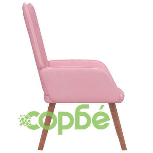 Релаксиращ стол, розов, кадифе ➤ топ цена ➤ sorbe.bg