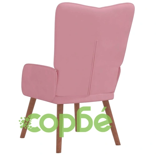 Релаксиращ стол, розов, кадифе ➤ топ цена ➤ sorbe.bg