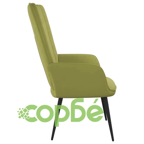 Релаксиращ стол, светлозелен, кадифе ➤ топ цена ➤ sorbe.bg