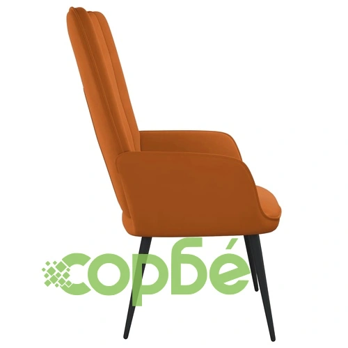 Релаксиращ стол, кафяв, кадифе ➤ топ цена ➤ sorbe.bg