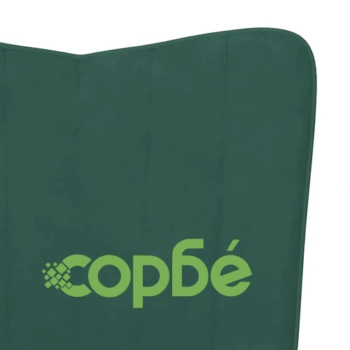 Люлеещ се стол с табуретка, тъмнозелен, кадифе ➤ топ цена ➤ sorbe.bg