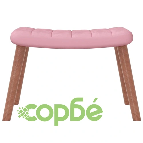 Люлеещ се стол с табуретка, розов, кадифе ➤ топ цена ➤ sorbe.bg