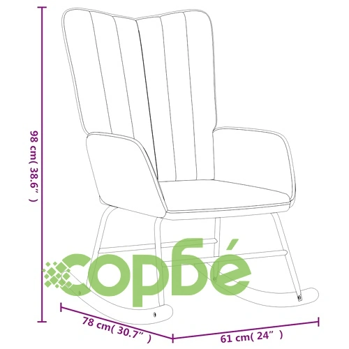 Люлеещ се стол с табуретка, горчица, кадифе ➤ топ цена ➤ sorbe.bg