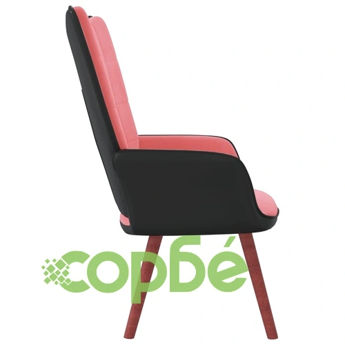 Релакс стол, розов, кадифе и PVC ➤ топ цена ➤ sorbe.bg