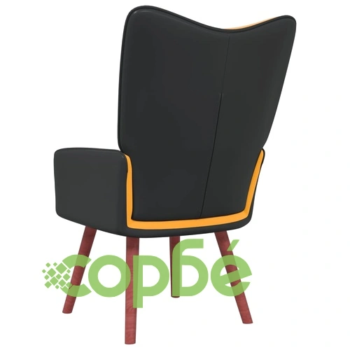 Релаксиращ стол, горчица жълто, кадифе и PVC ➤ топ цена ➤ sorbe.bg