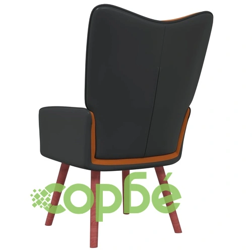 Релаксиращ стол, кафяв, кадифе и PVC ➤ топ цена ➤ sorbe.bg