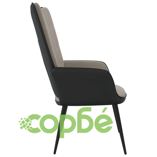 Релаксиращ стол, светлосив, кадифе и PVC ➤ топ цена ➤ sorbe.bg