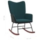 Люлеещ стол с табуретка, син, кадифе и PVC