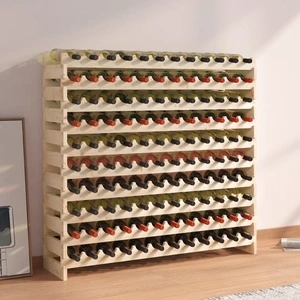 Поставка за вино 119x29x112 см масивна чамова дървесина